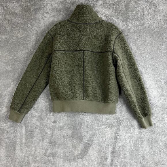Everlane ReNew Teddy Bomber Jacket Womens S Army Green Sustainable Hiking - Picture 4 of 8